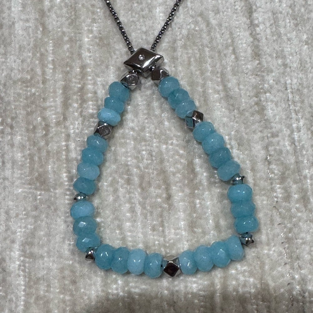 Vintage Beaded Gemstone Adjustable Bracelet